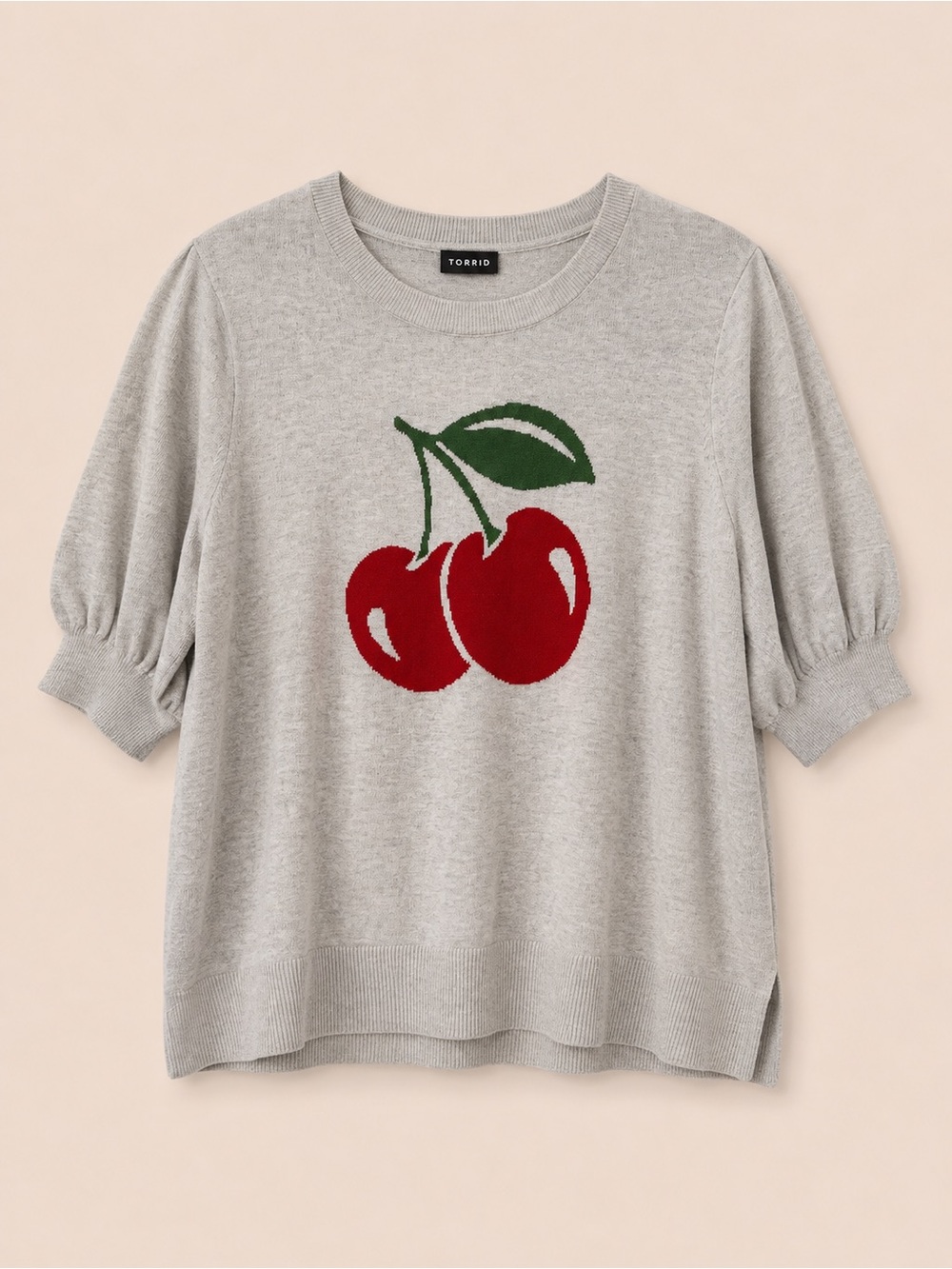 Torrid Gray Cherry Knit Top